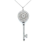 Tiffany & Co Petals Diamond Key on Chain in Platinum 18"