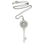 Tiffany & Co Petals Diamond Key on Chain in Platinum 18"