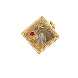 Vintage 3D Enameled Baby in Playpen Charm or Pendant 14k Yellow Gold