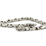 Estate Bracchio Decorative Link Chain Bracelet 14k White Gold 8.5"