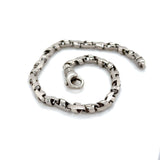 Estate Bracchio Decorative Link Chain Bracelet 14k White Gold 8.5"