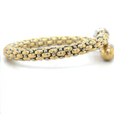 Fope Classic Mesh Diamond Bypass Bangle Bracelet 18k Two Tone Gold