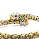 Fope Classic Mesh Diamond Bypass Bangle Bracelet 18k Two Tone Gold