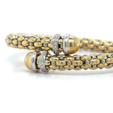 Fope Classic Mesh Diamond Bypass Bangle Bracelet 18k Two Tone Gold