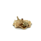 Henry Dankner Frog Prince on Leaf Charm or Pendant 14k Yellow Gold