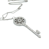 Tiffany & Co Petals Diamond Key on Chain in Platinum 18"