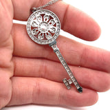 Tiffany & Co Petals Diamond Key on Chain in Platinum 18"