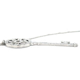 Tiffany & Co Petals Diamond Key on Chain in Platinum 18"