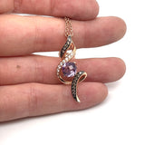 Le Vian Amethyst and Diamond Pendant Necklace 14k Rose Gold Adjustable