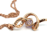 Le Vian Amethyst and Diamond Pendant Necklace 14k Rose Gold Adjustable