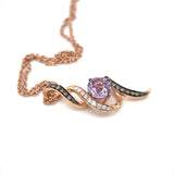 Le Vian Amethyst and Diamond Pendant Necklace 14k Rose Gold Adjustable