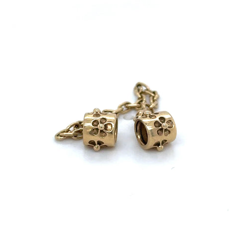 Pandora Hawthorne Flower Safety Chain 14k Yellow Gold