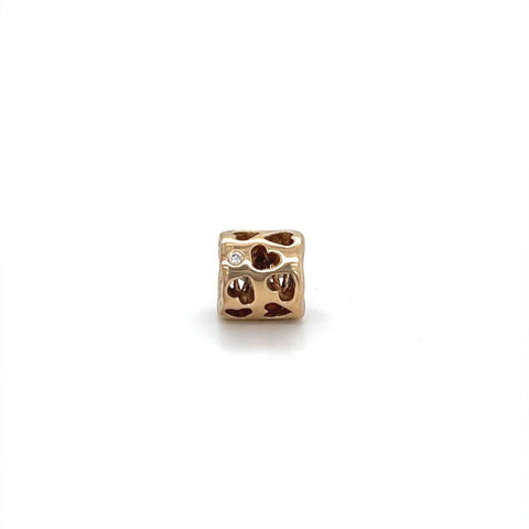 Authentic Pandora Diamond Tunnel of Love Charm 14k Yellow Gold